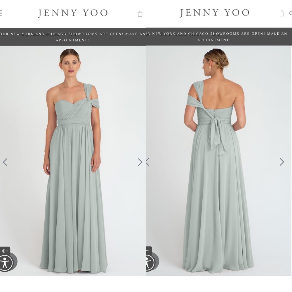 Jenny Yoo Mira morning mist convertible dress EUC